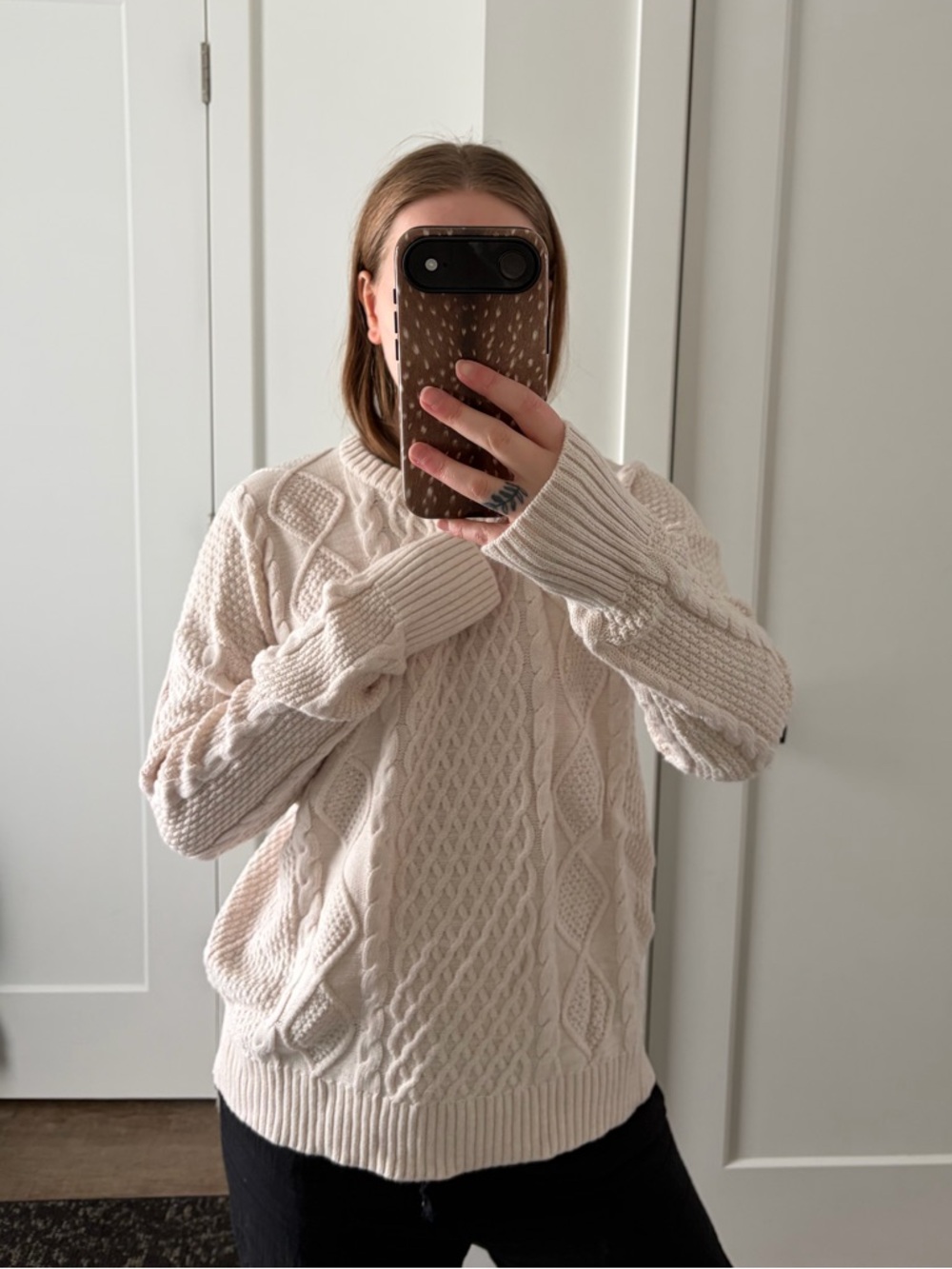 Kersh Cream Cable Knit Pullover